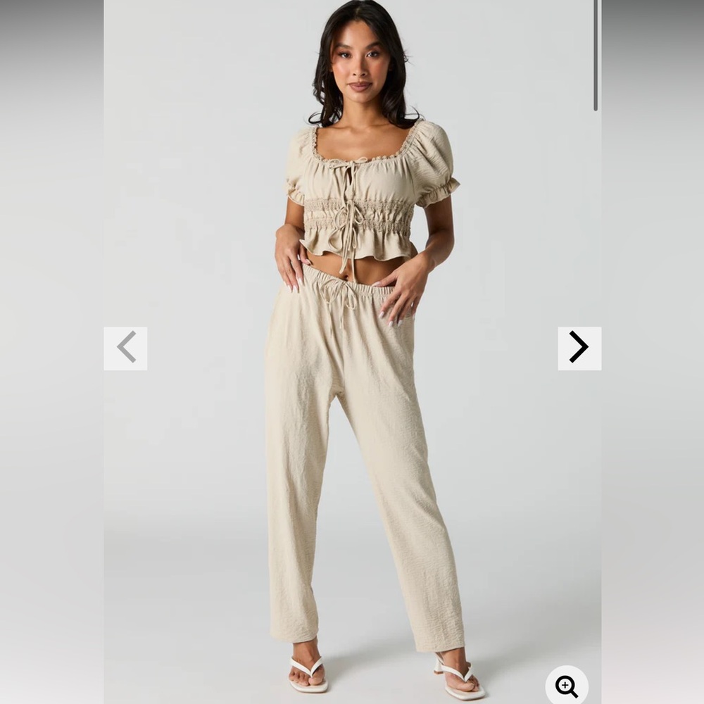 Cropped Peasant Top